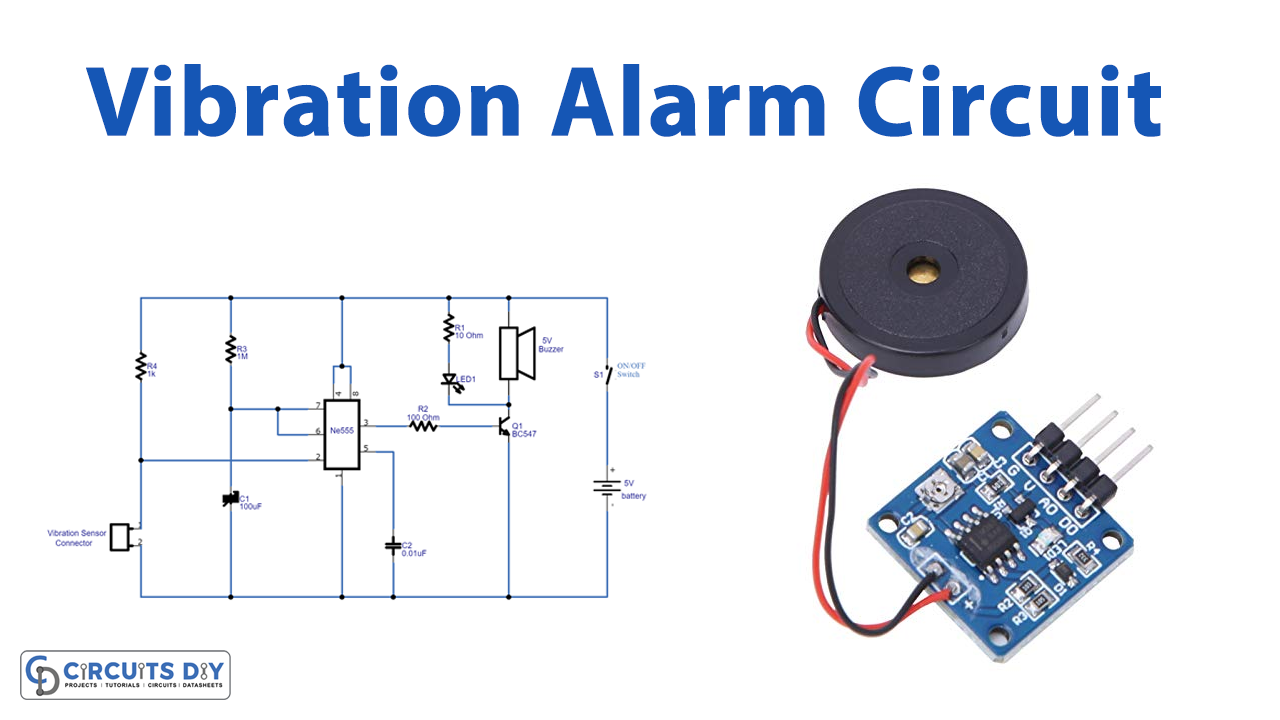 Vibration Alarm Circuit using IC555