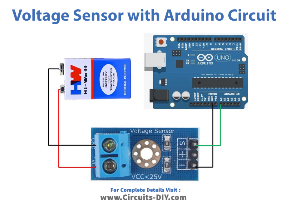 Voltage Sensor with Arduino Circuit
