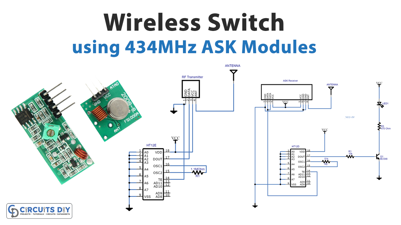 Wireless-Switch-using-434MHz-ASK-Modules