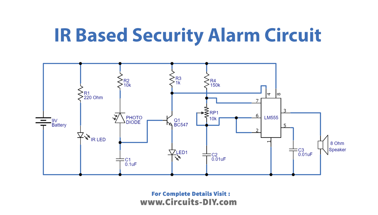 ir-based-security-alarm-using-555-timer-circuit-diagram-schematic