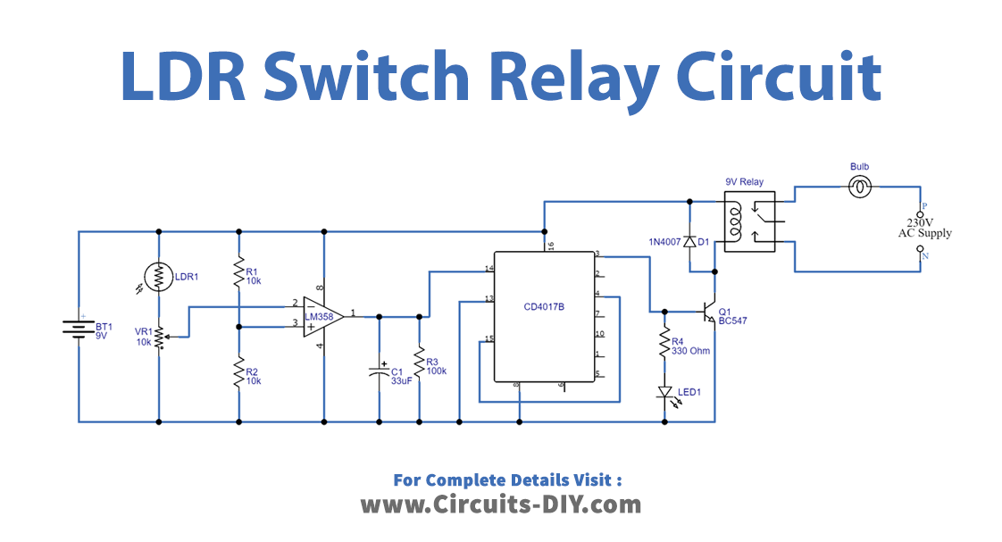 LDR Switch Relay Circuit