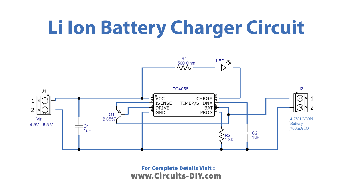 LiIon Battery Charger circuit using LTC4056