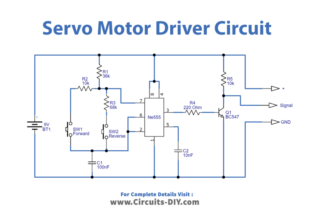 Servo Motor Driver Circuit 555 Timer
