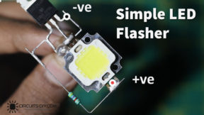 Simple LED Flasher Circuit with IRFZ44N MOSFET