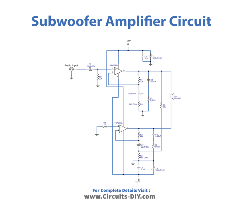 tda2030-subwoofer-amplifier-circuit-diagram-schematic