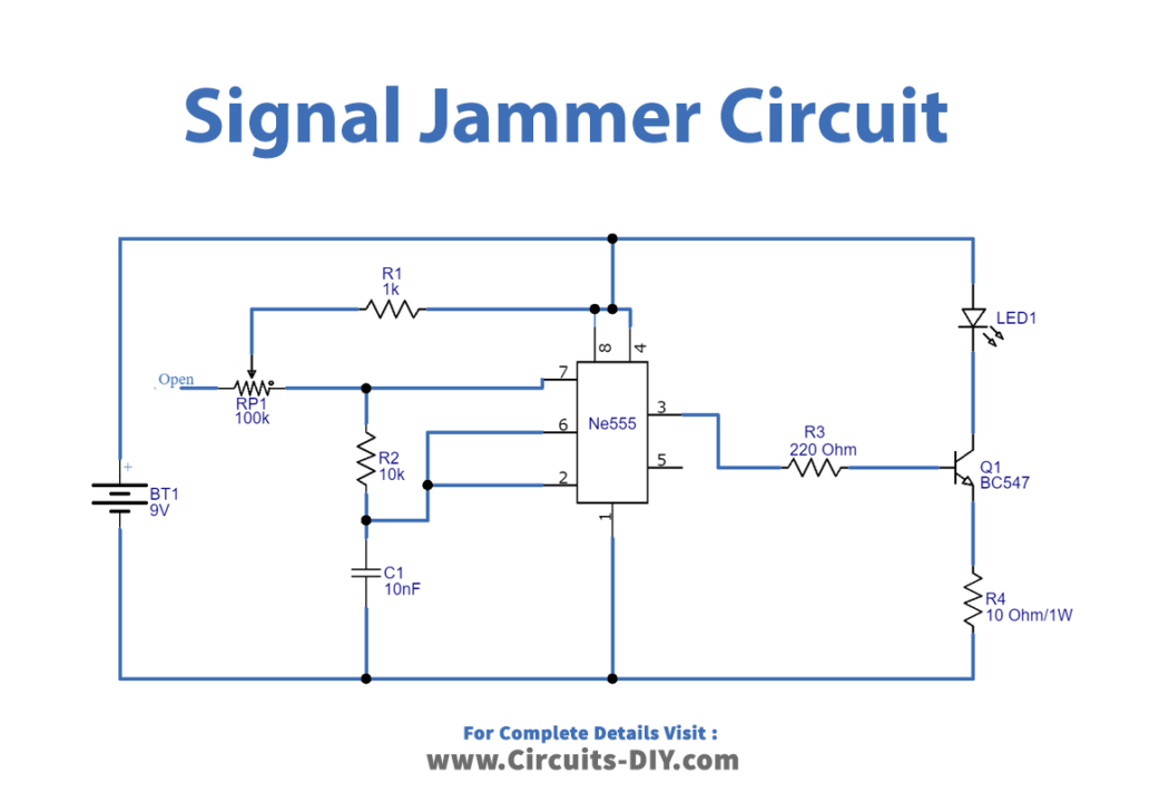TV Remote Signal Jammer Circuit