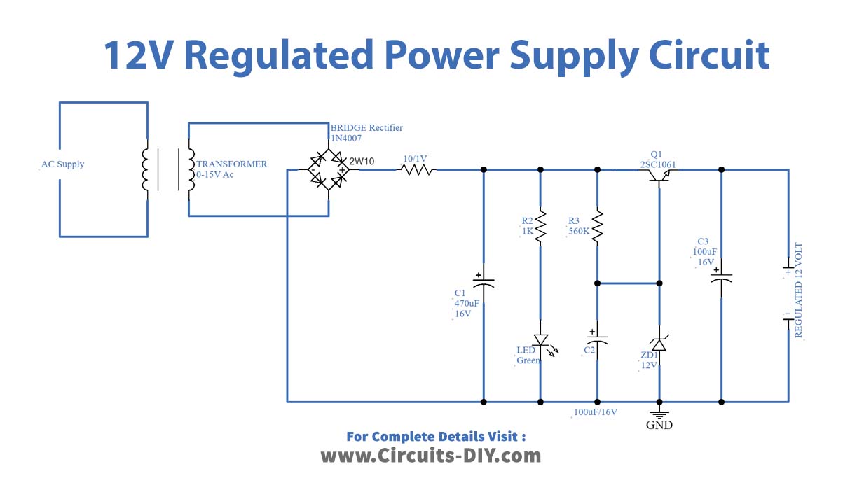 zener-diode-12-volt-power-supply-circuit