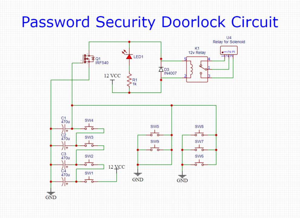 password-security-door-lock-circuit