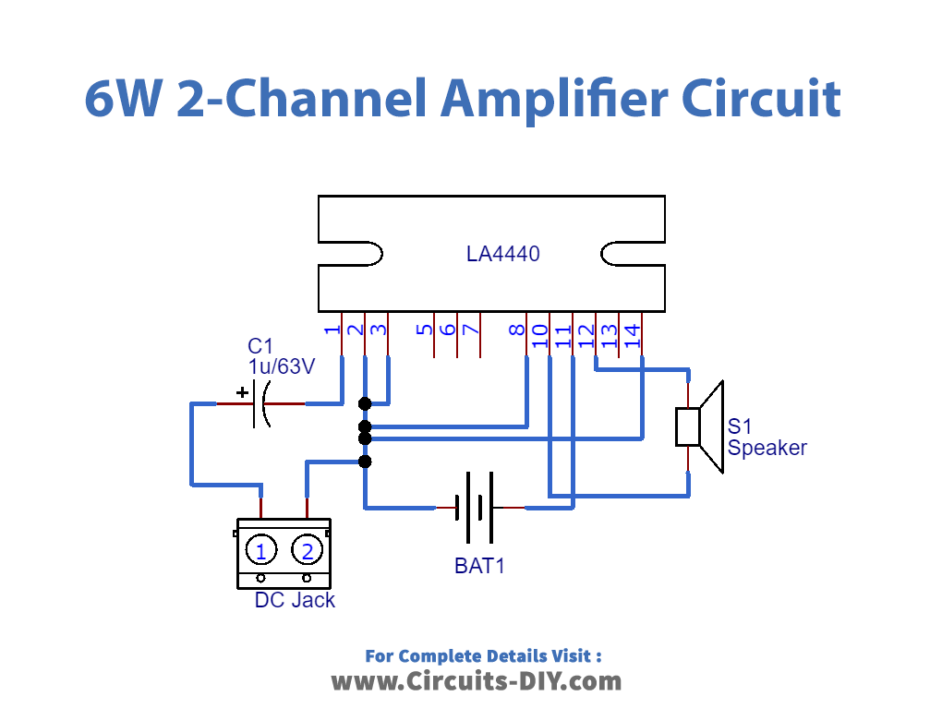 6W 2-Channel Amplifier Circuit_Diagram-Schematic