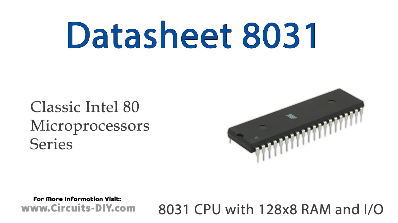 8031 CPU with 128×8 RAM and I/O – Datasheet