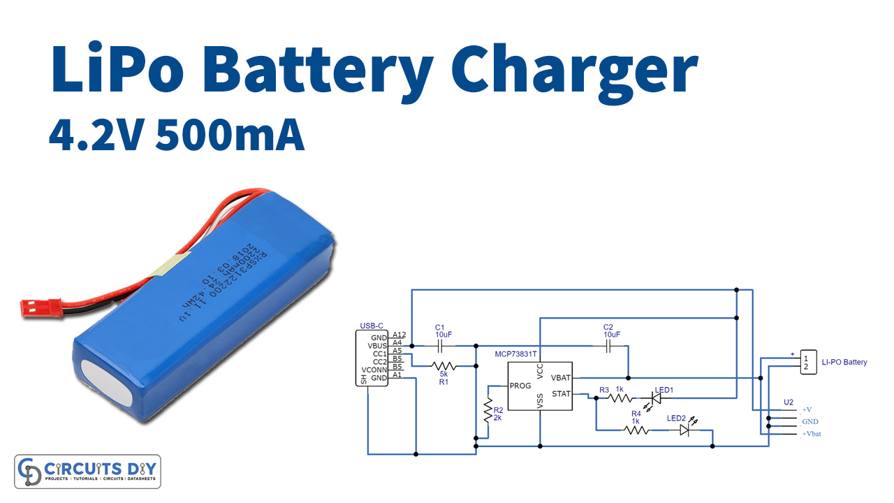 bekræft venligst region Afskedige LiPo Battery Charger Circuit using MCP73831 IC