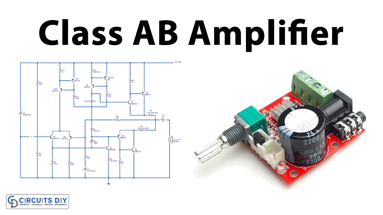 12V-Class-AB-Amplifier-using-2SA733-Transistor
