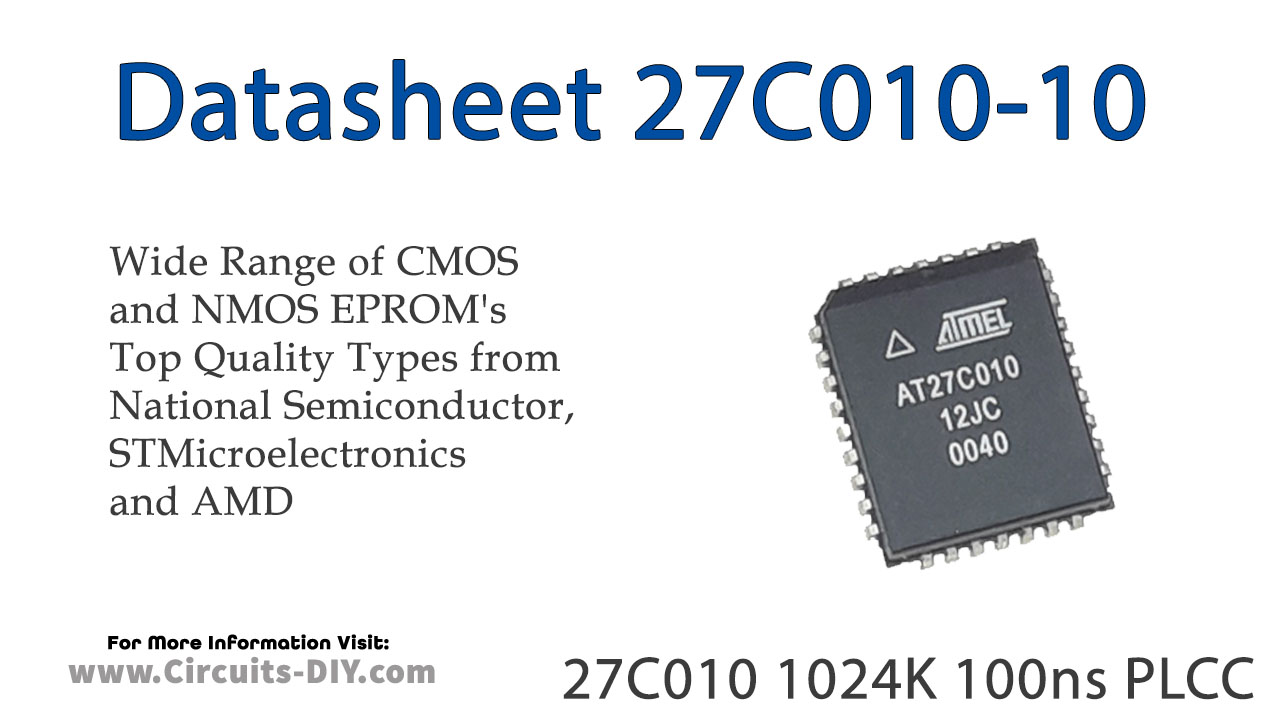 27C010 1024K 100ns PLCC EPROM – Datasheet