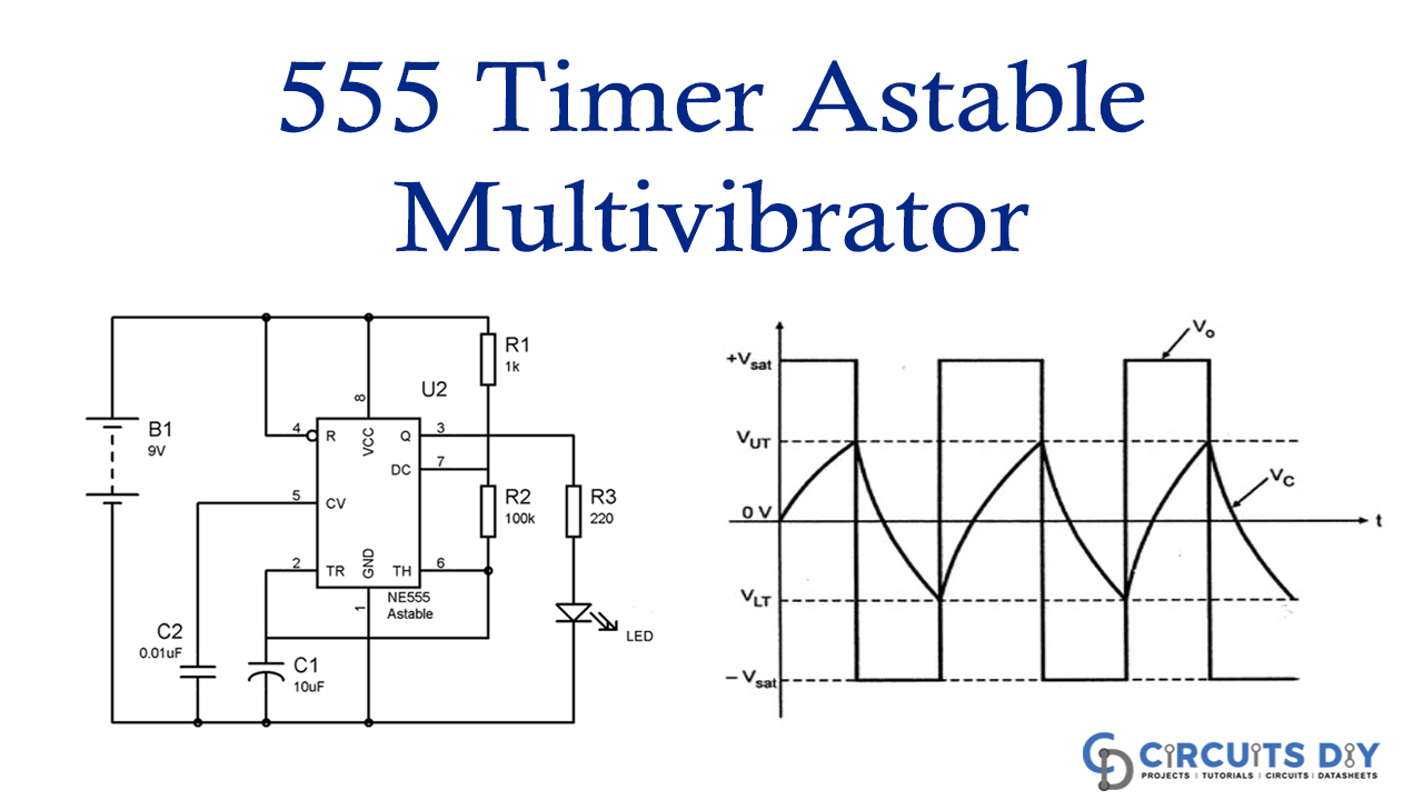 555-Timer-Astable-Multivibrator