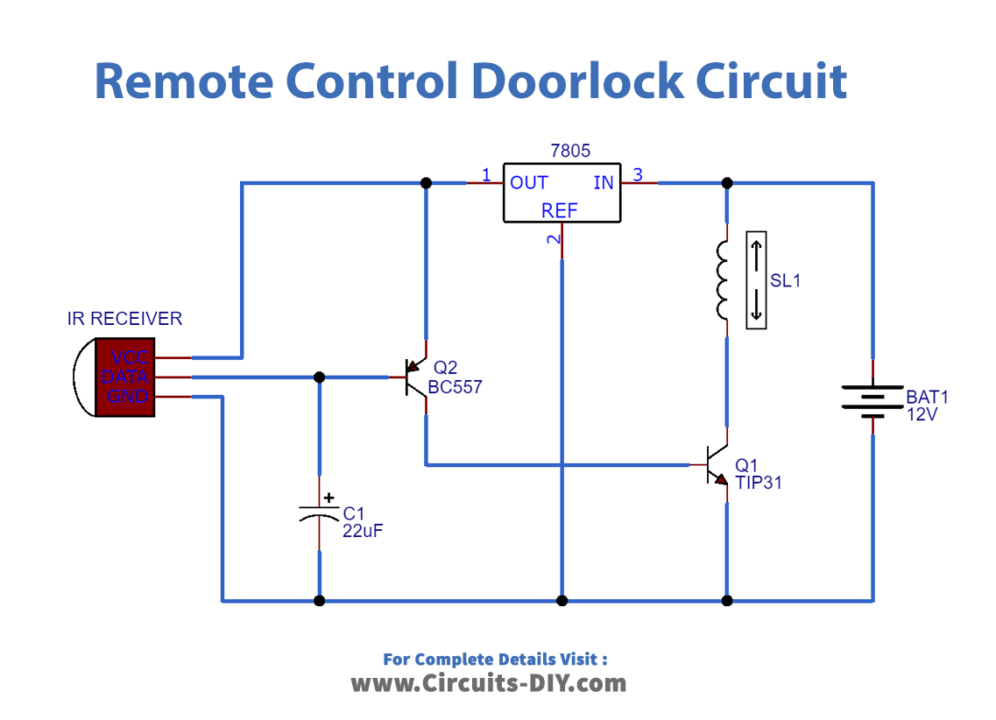 Remote Control Door Lock Circuit_Diagram-Schematic