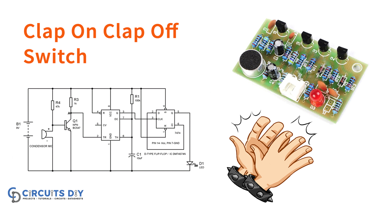 Clap ON Clap OFF Switch using 555 Timer