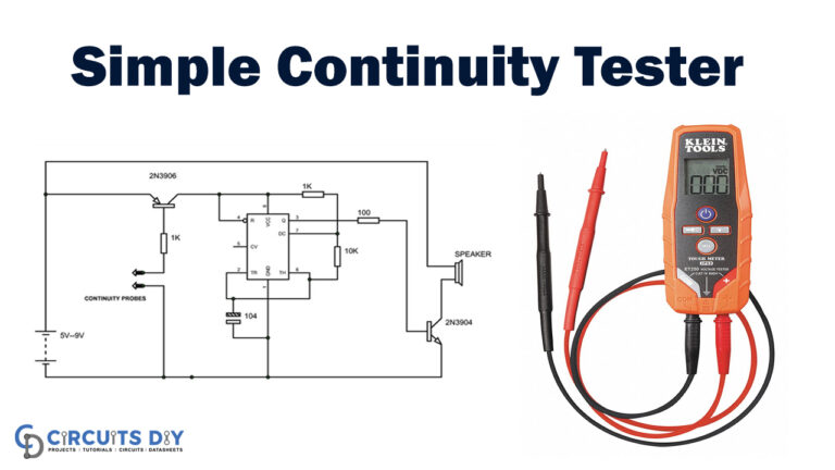 Simple Continuity Tester Circuit using 555 Timer IC