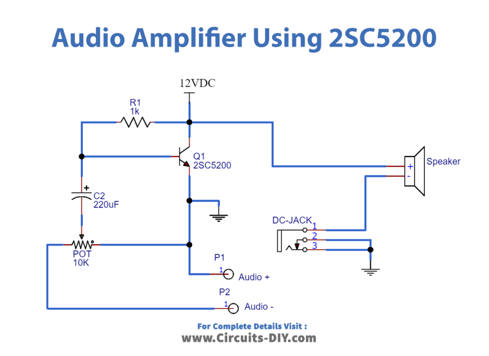 Powerful Audio Amplifier Circuit_Diagram-Schematic