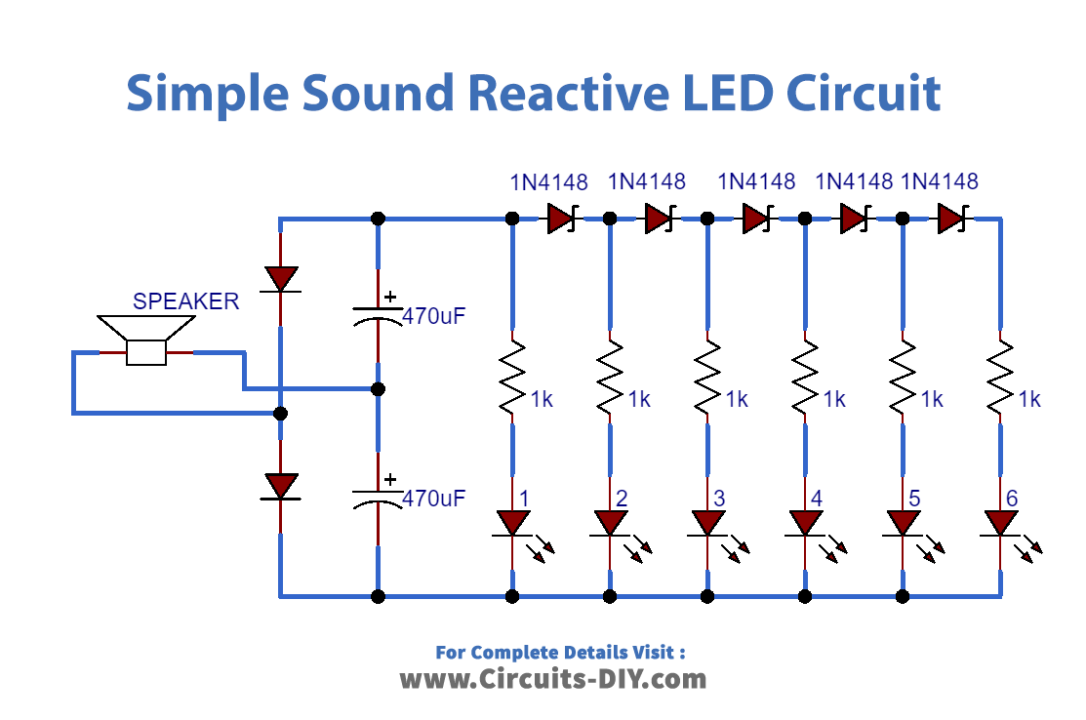 Simple Sound Reactive LEDs Circuit