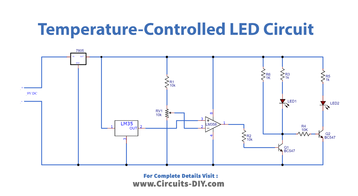 Temperature Controlled LEDs Circuit_Diagram-Schematic