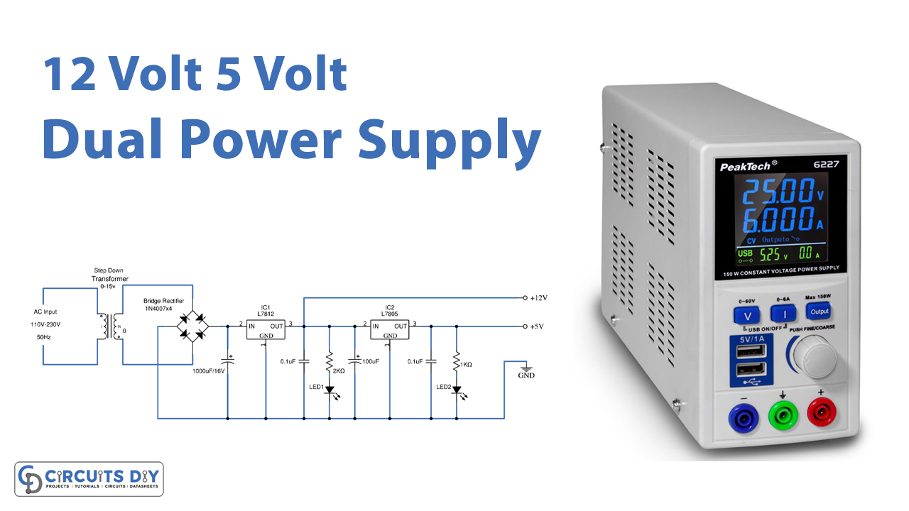 12v and 5v Dual Power Supply