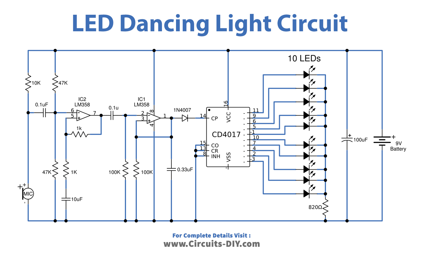LED Dancing Light Circuit with Music