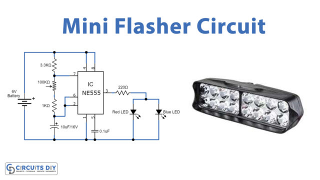 Mini-Flasher-Circuit-using-555-Timer