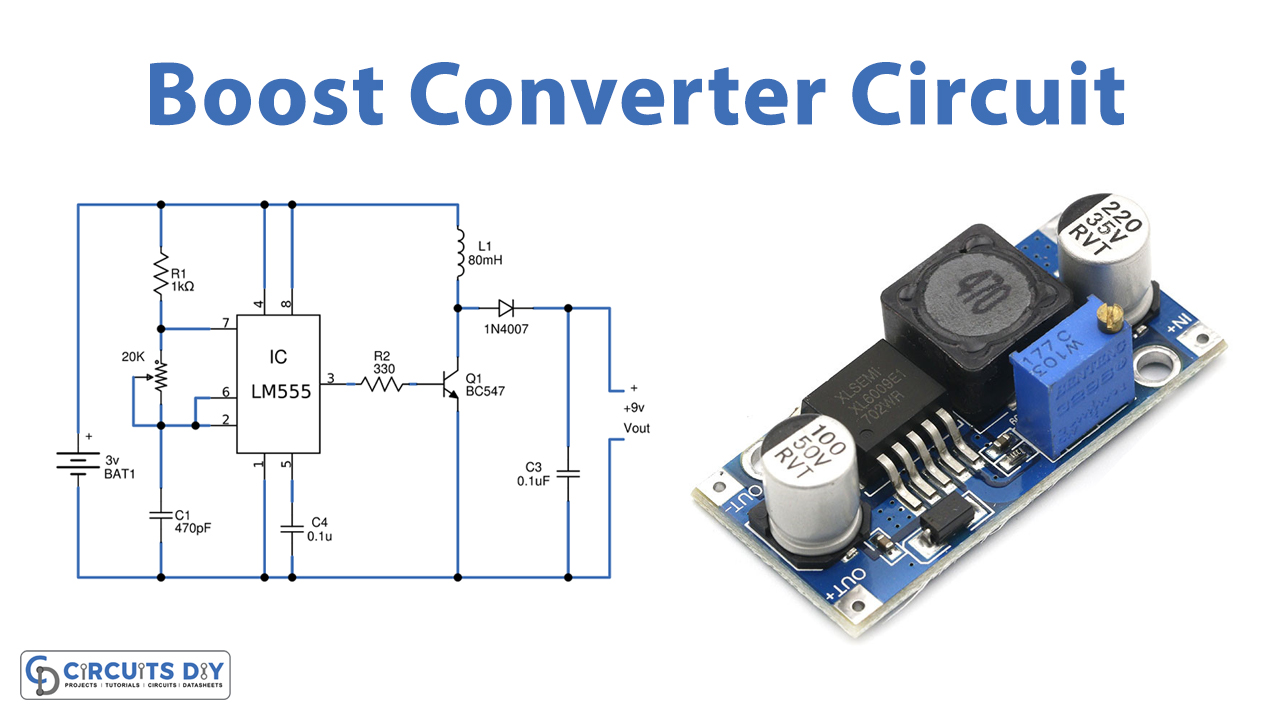 Boost Converter Circuit using 555 Timer IC