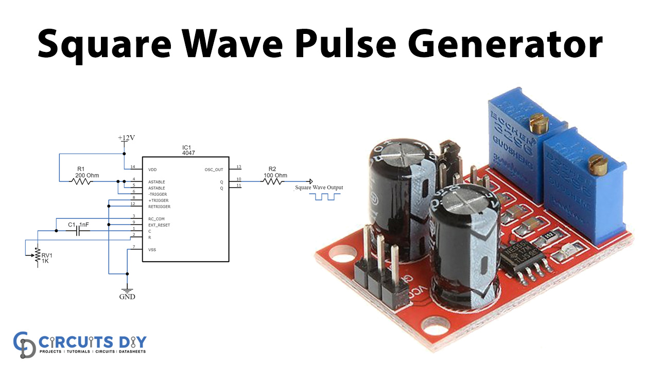 Square Wave Pulse Generator Circuit using CD