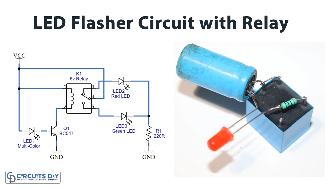 LED Flasher Circuit with Relay