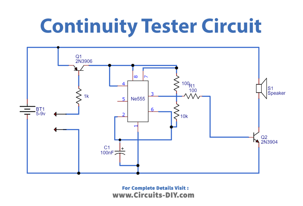 Continuity Tester Circuit-1_Diagram-Schematic