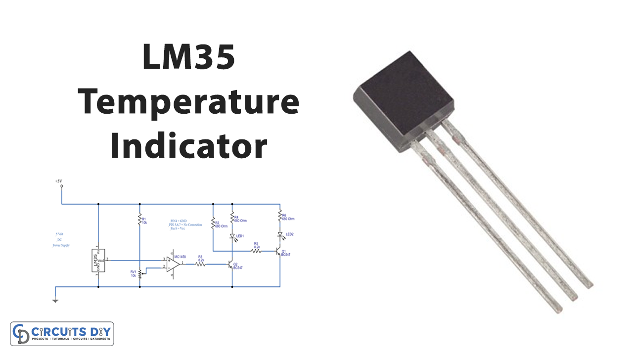 LM35 Temperature Indicator LED Circuit