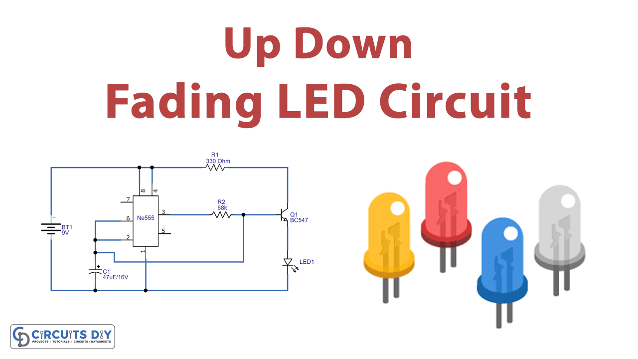 Klage forskel bånd Simple Up/Down Fading LED Circuit 555 Timer