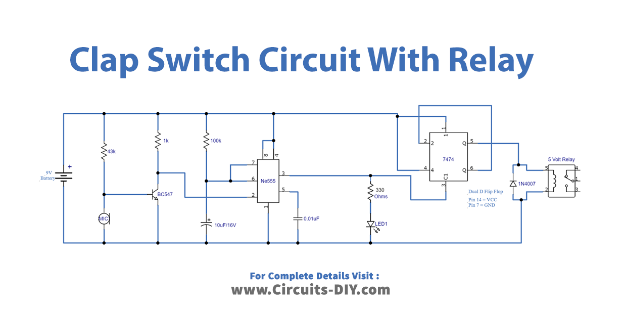 clap-switch-circuit-with-relay-Diagram-Schematic
