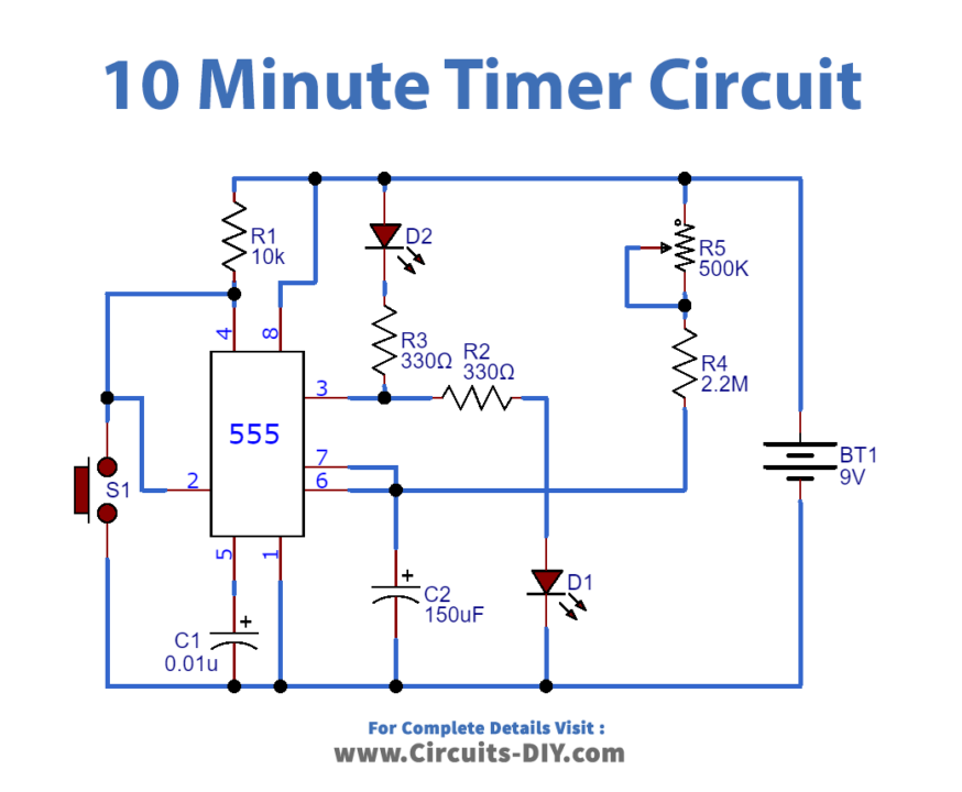10 Minute Timer Circuit_Diagram-Schematic