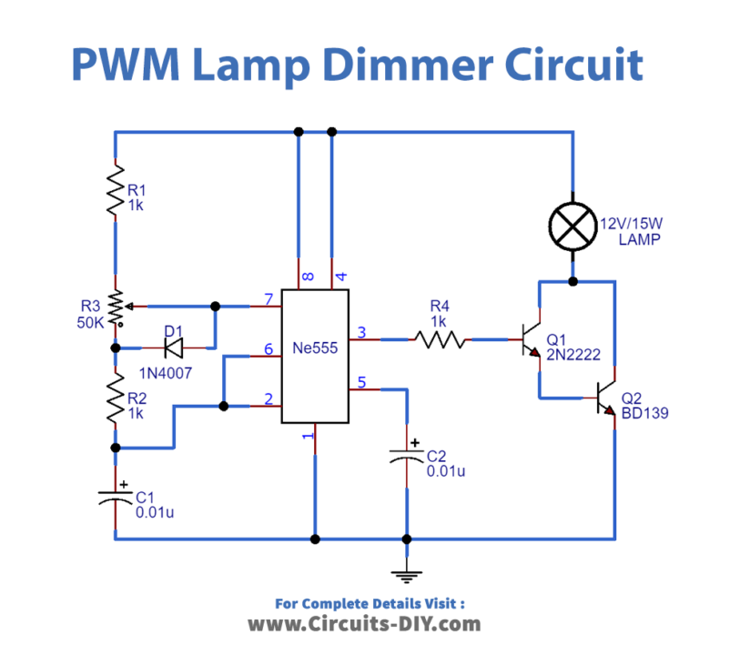 PWM Lamp Dimmer using Diagram-Schematic