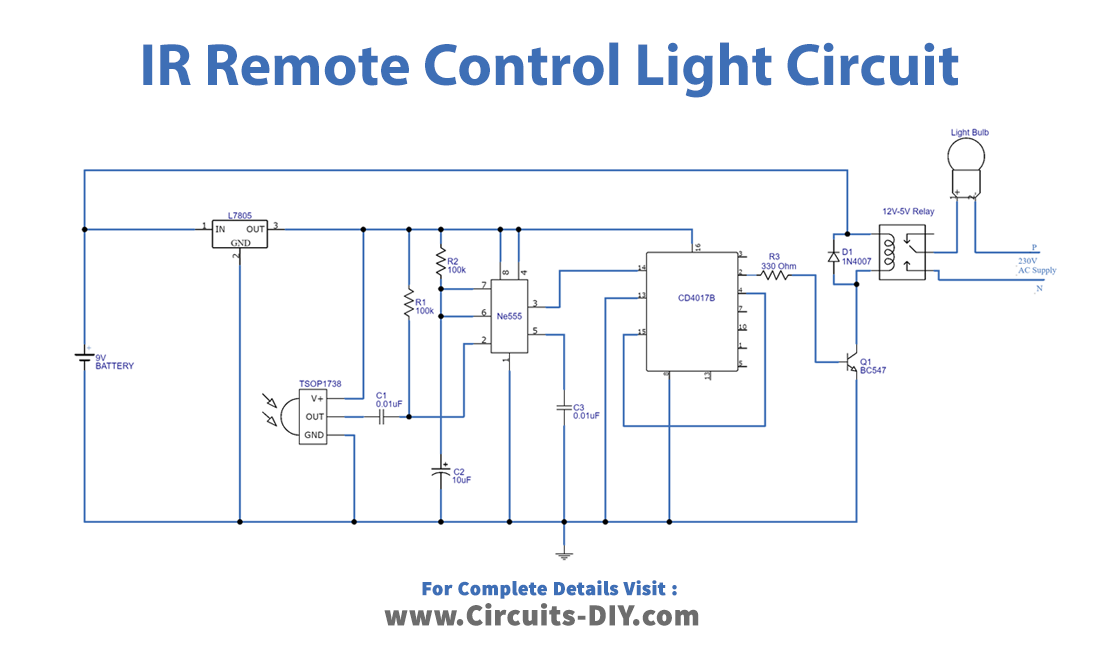 Remote Control Light Switch : Circuit, Working & Its Applications