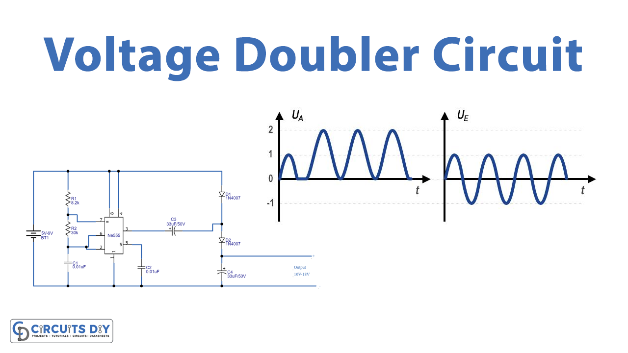 Simple IC 555 Voltage Doubler Schematic
