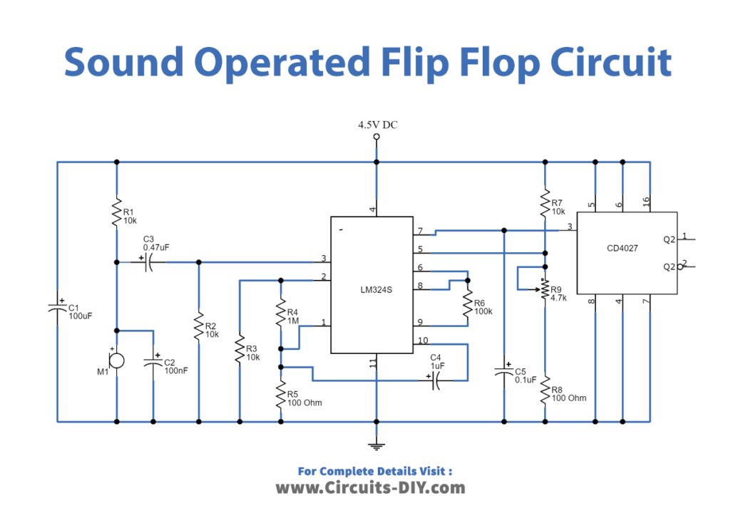 Sound-Operated Flip Flop Using CD4027 IC_Diagram-Schematic
