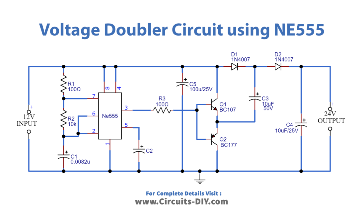 Voltage Doubler Circuit using NE555_Diagram-Schematic