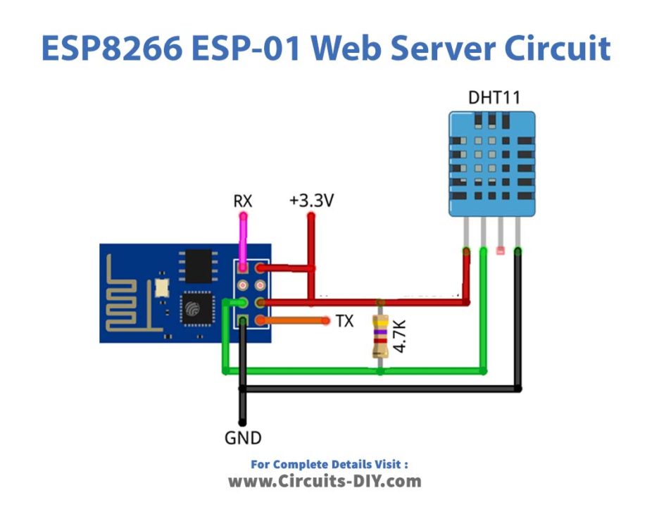 ESP-01S ESP-01 DHT22 Temperature Humidity Sensor WIFI Module