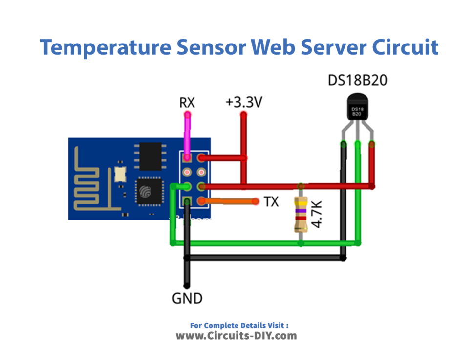 Temperature-Sensor-Web Server -Circuit-Diagram-Schematic
