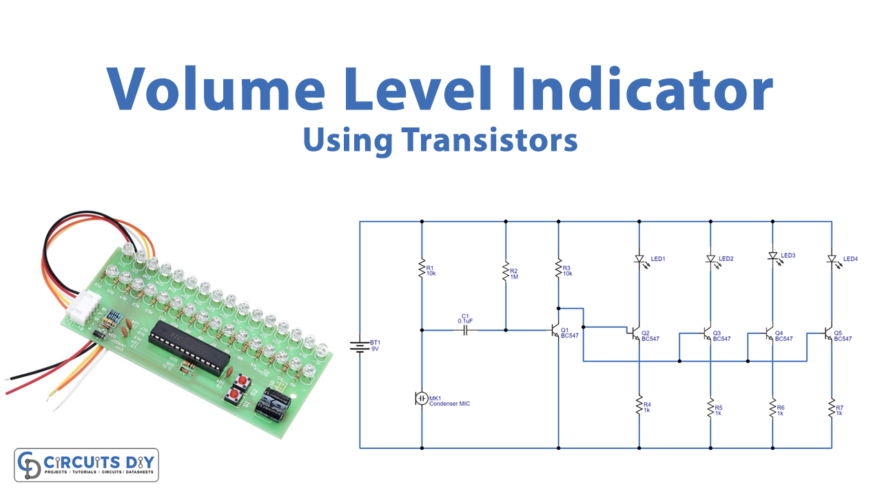 Volume Level Indicator Using BC547 Transistors