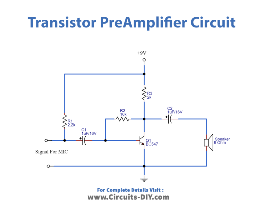 single-transistor-preamplifier-circuit-diagram-schematic