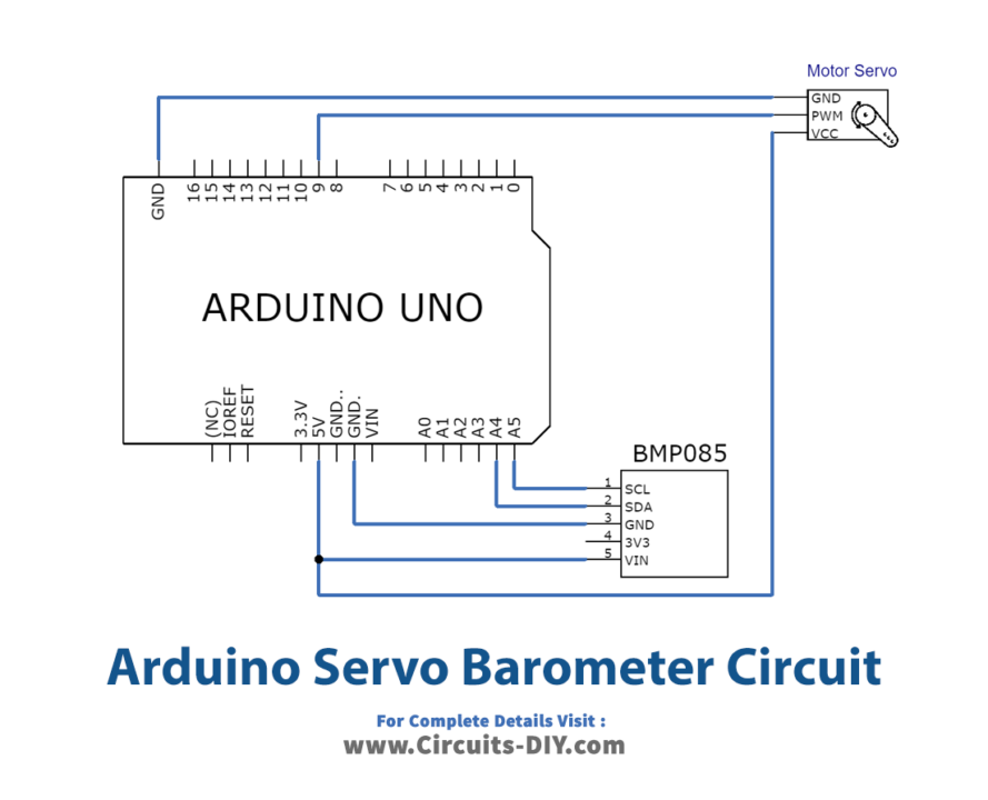 Arduino Servo Barometer Circuit