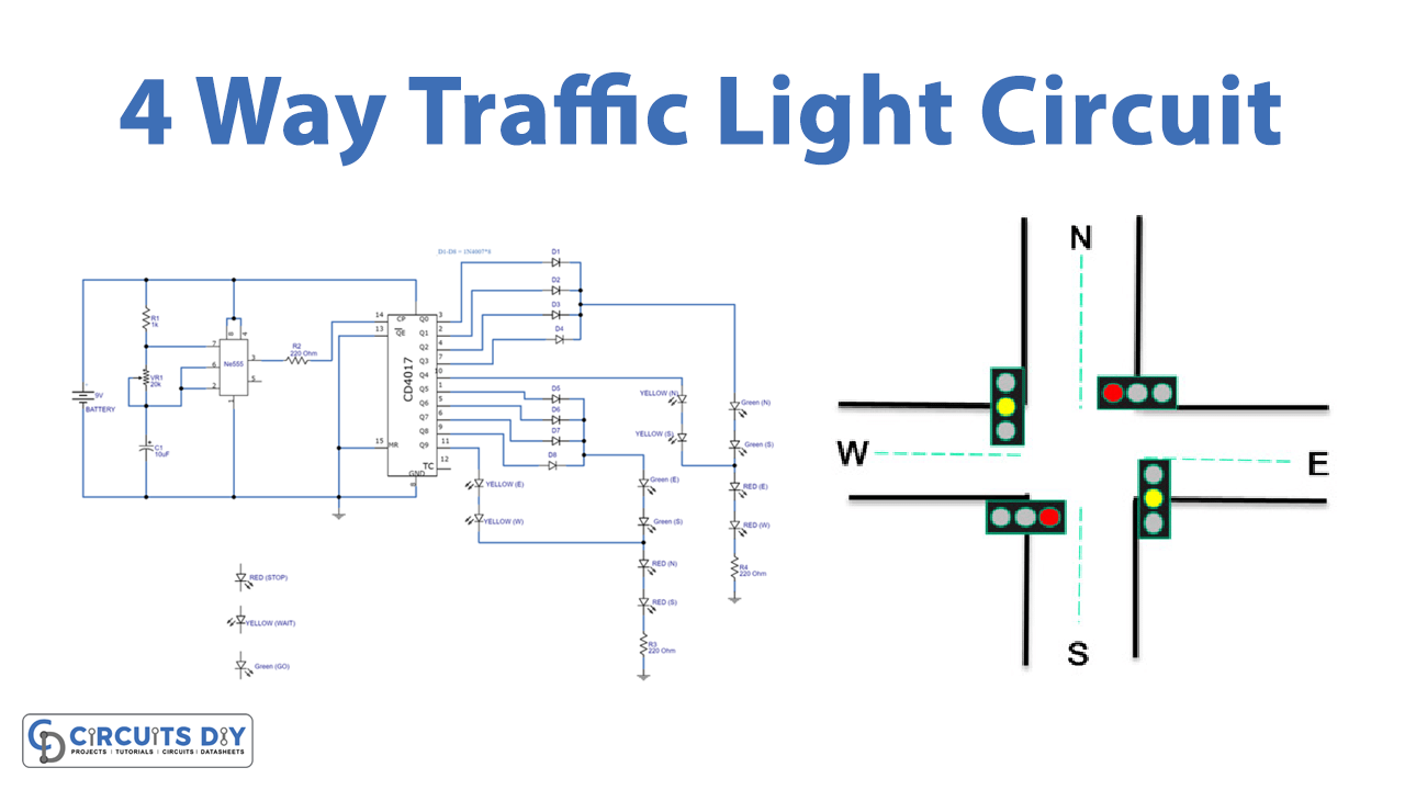 Four Way Traffic Light Circuit