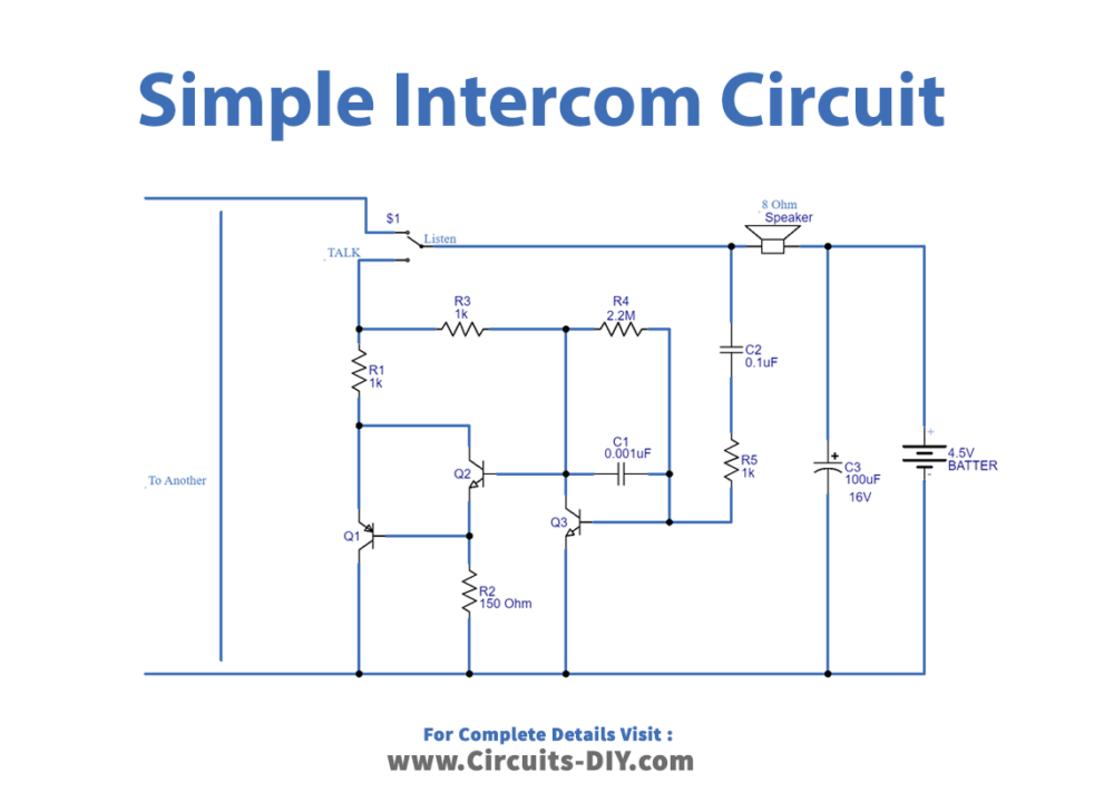 simple-intercom-circuit-using-transistors-diagram-schematic
