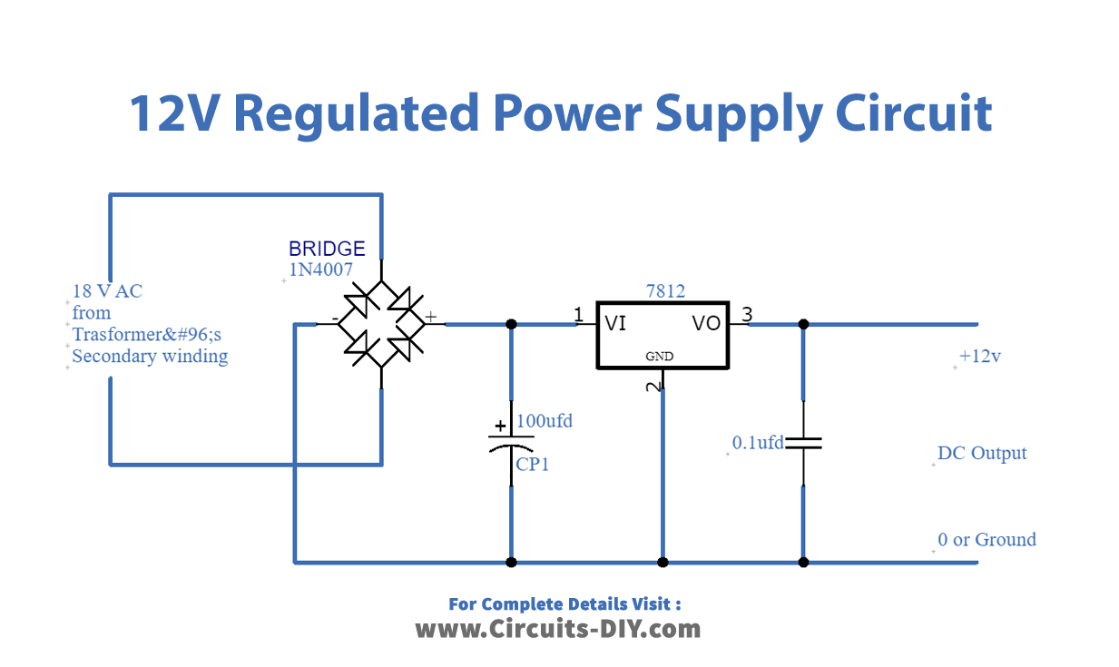 AC to DC 12Volt Regulated Power Supply