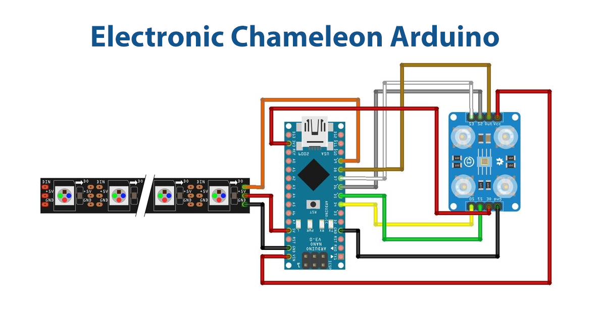 Electronic Chameleon Arduino Circuit Schematic