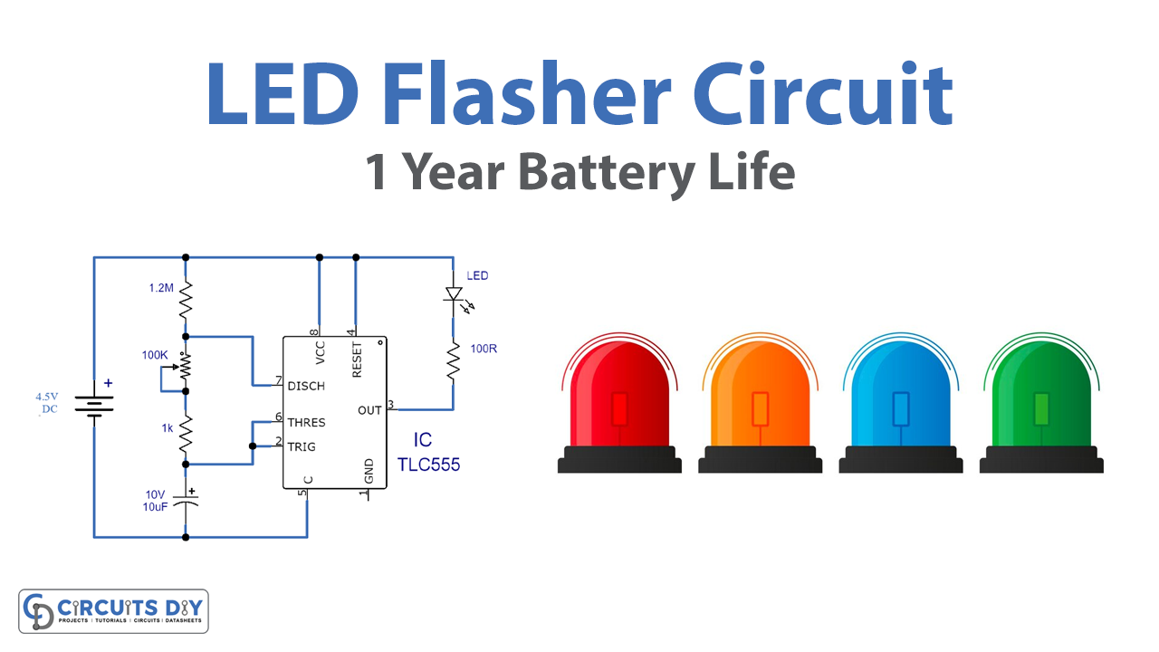 LED Flasher Circuit With One-Year Battery Life